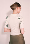 RAF Catch Short Sleeve Bodysuit  (Printed Cream)