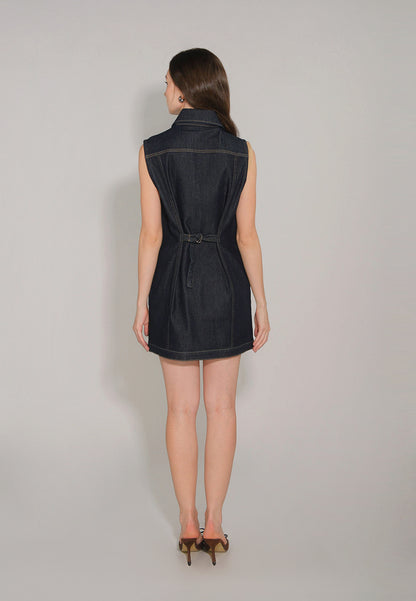 RAF Derek Sleeveless Dress (Dark Denim)