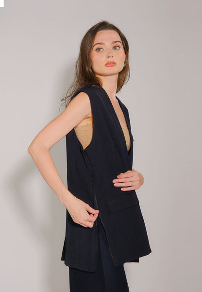RAF Dunha Sleeveless Vest (Plain Mid.Blue)