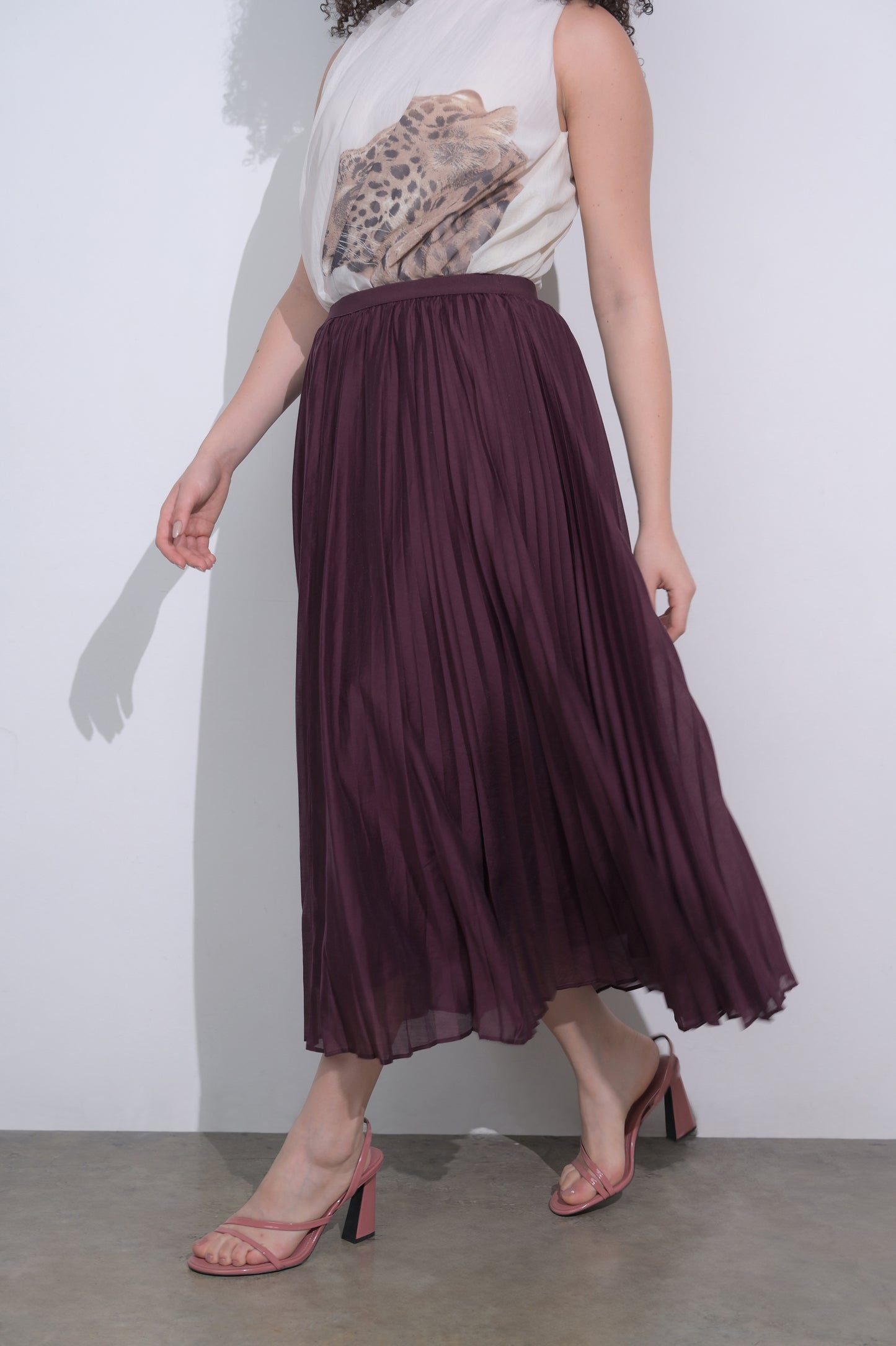 RAF Eden Pleated Skirt (Wine)