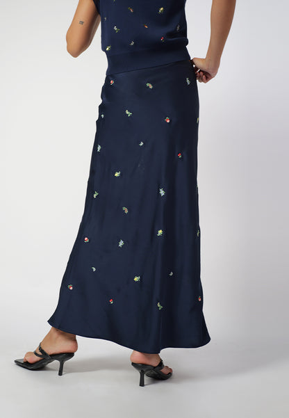 RAF Isabelle Skirt W/ Embro (Navy)