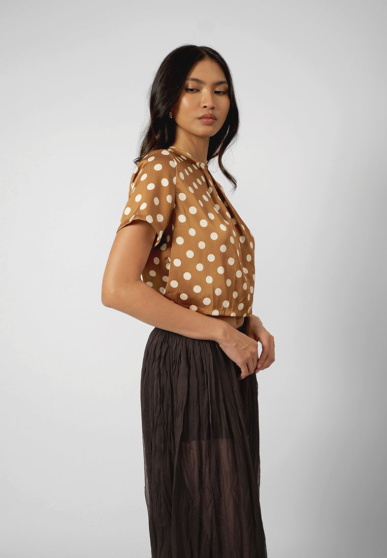 RAF Isabelle Short Sleeve (Polka) Top (P.Brown)