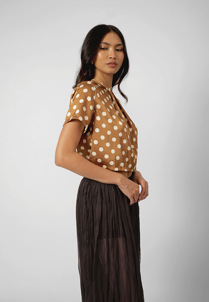 RAF Isabelle Short Sleeve (Polka) Top (P.Brown)
