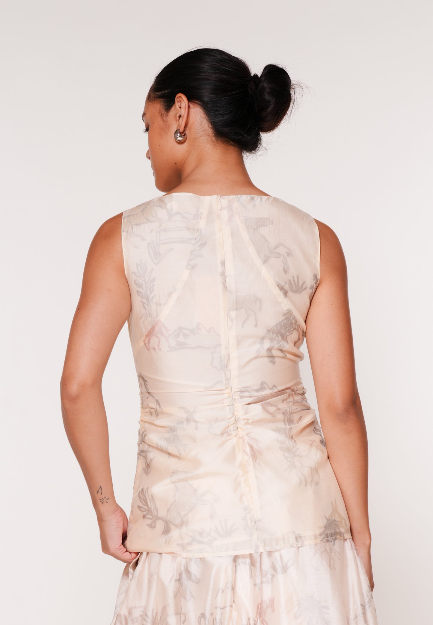 Raf Jubilant Sleeveless Top (Printed Beige)