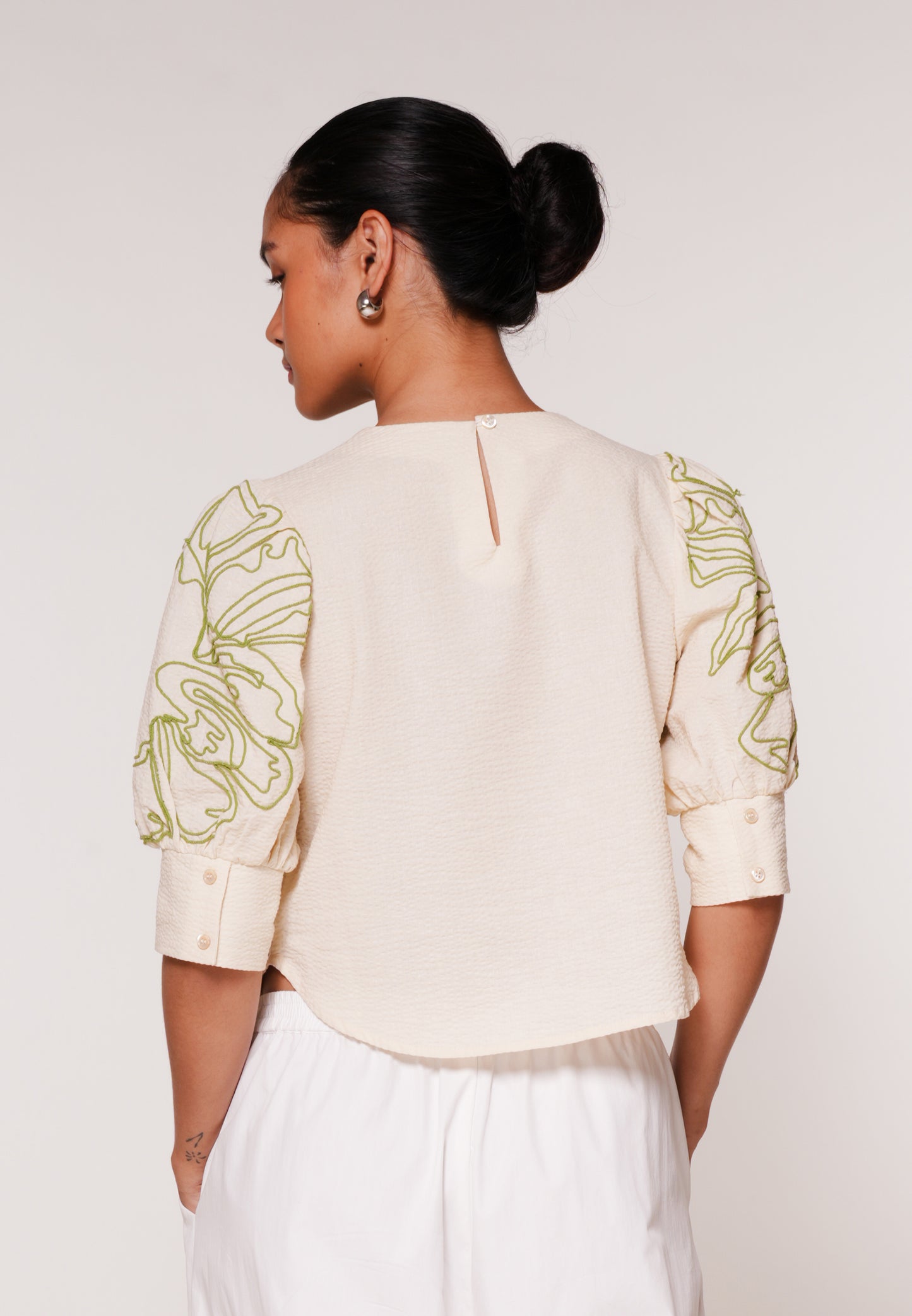 RAF Karma Quarter Sleeve Top (Cream)