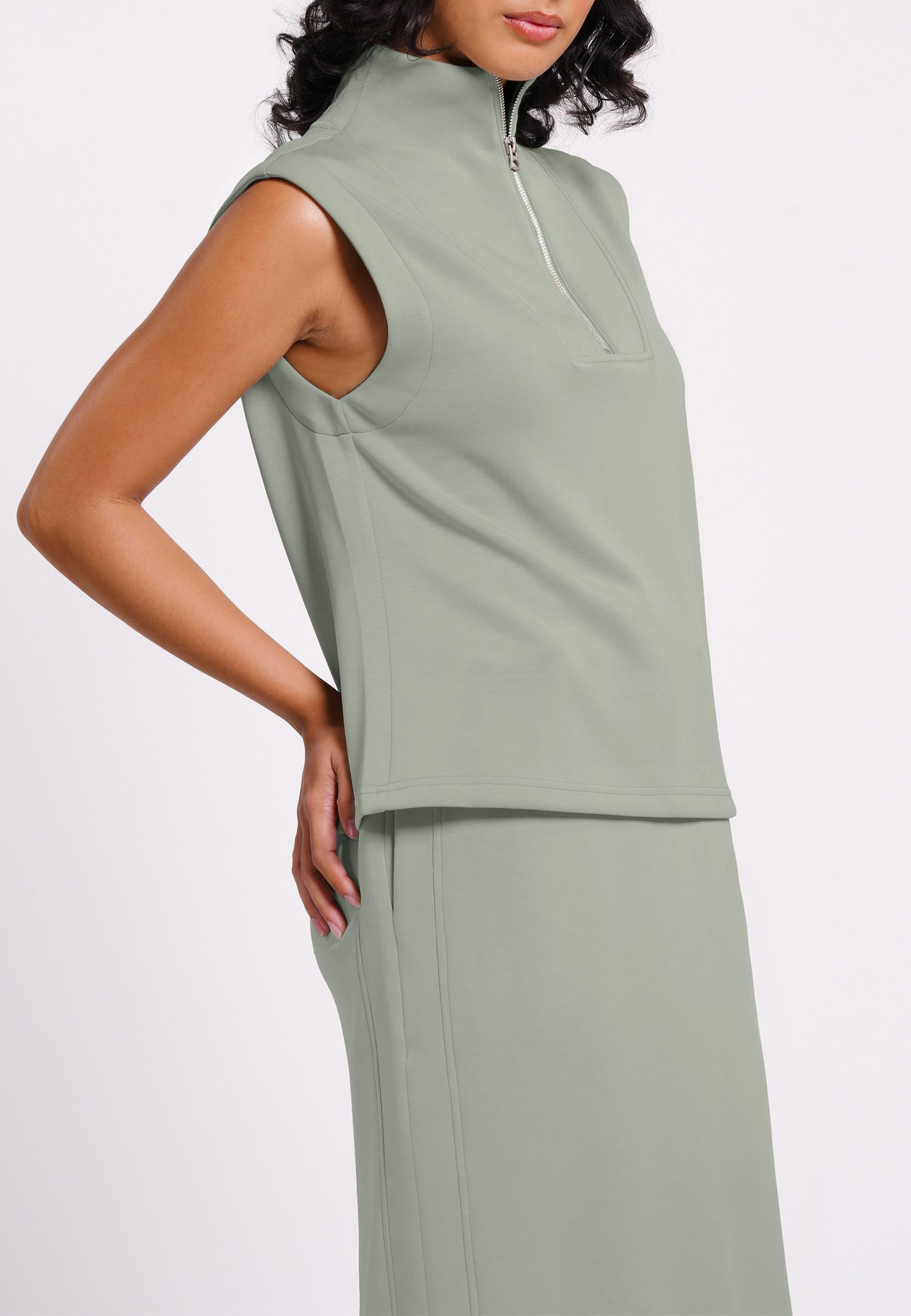RAF Neat Sleeveless Top (Sage)
