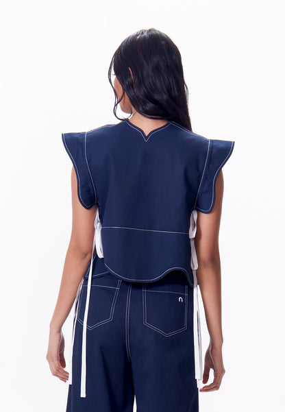 R.A.F. x nicolò NP005 Sleeveless Top (Navy)