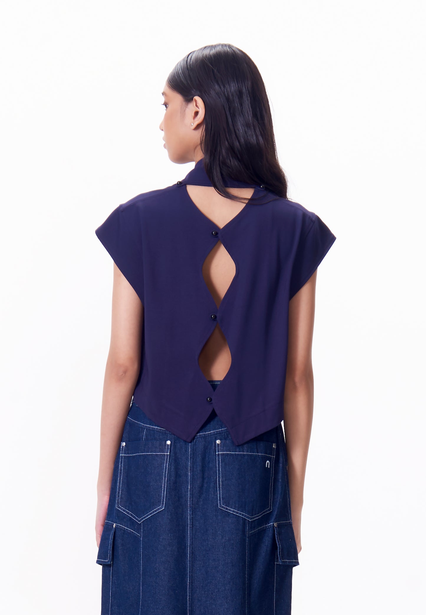 R.A.F. X nicolò  NP009 Sleeveless Top (Navy)