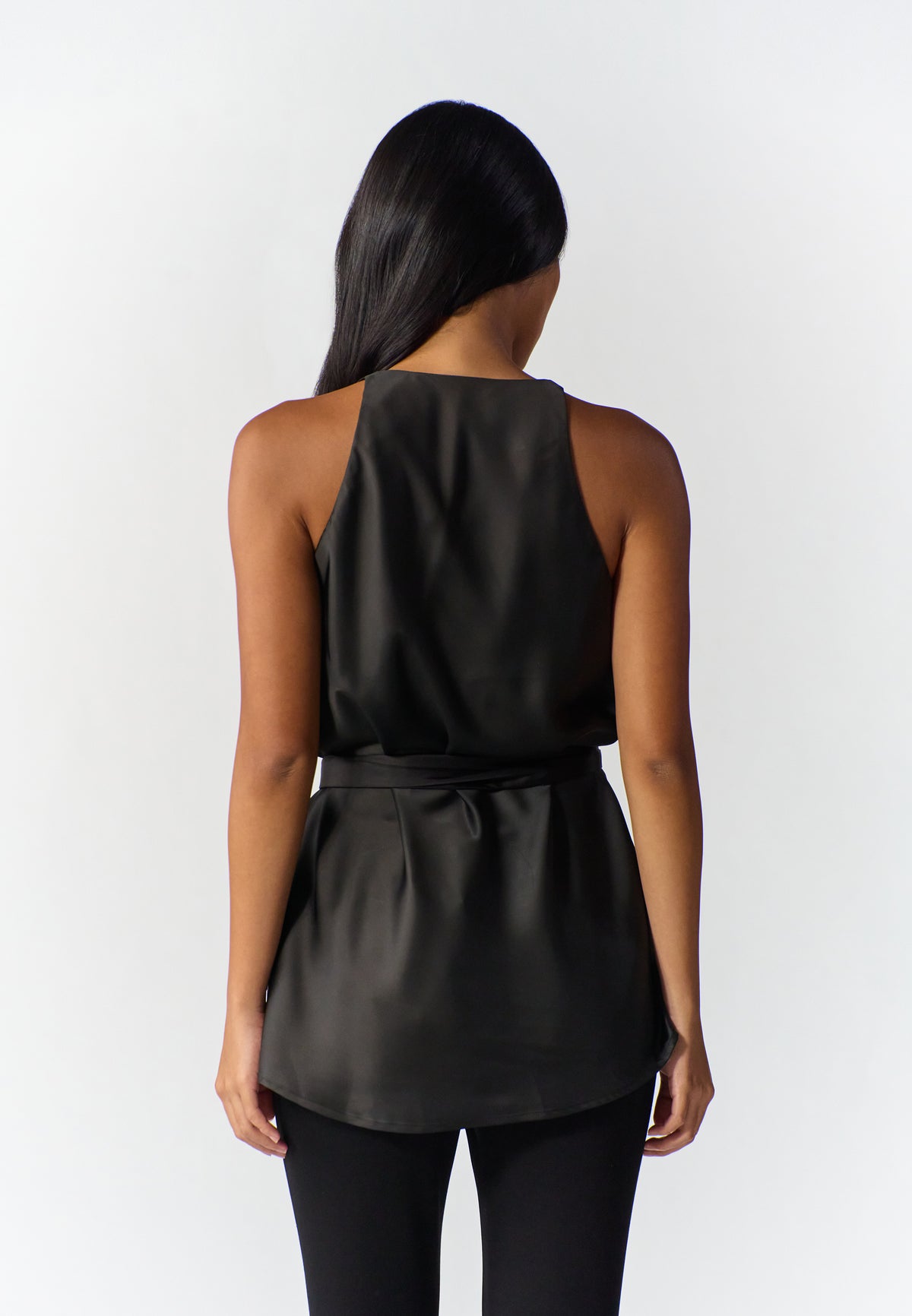 RAF Rodeo Sleeveless Top W/ Sash Belt (Black)