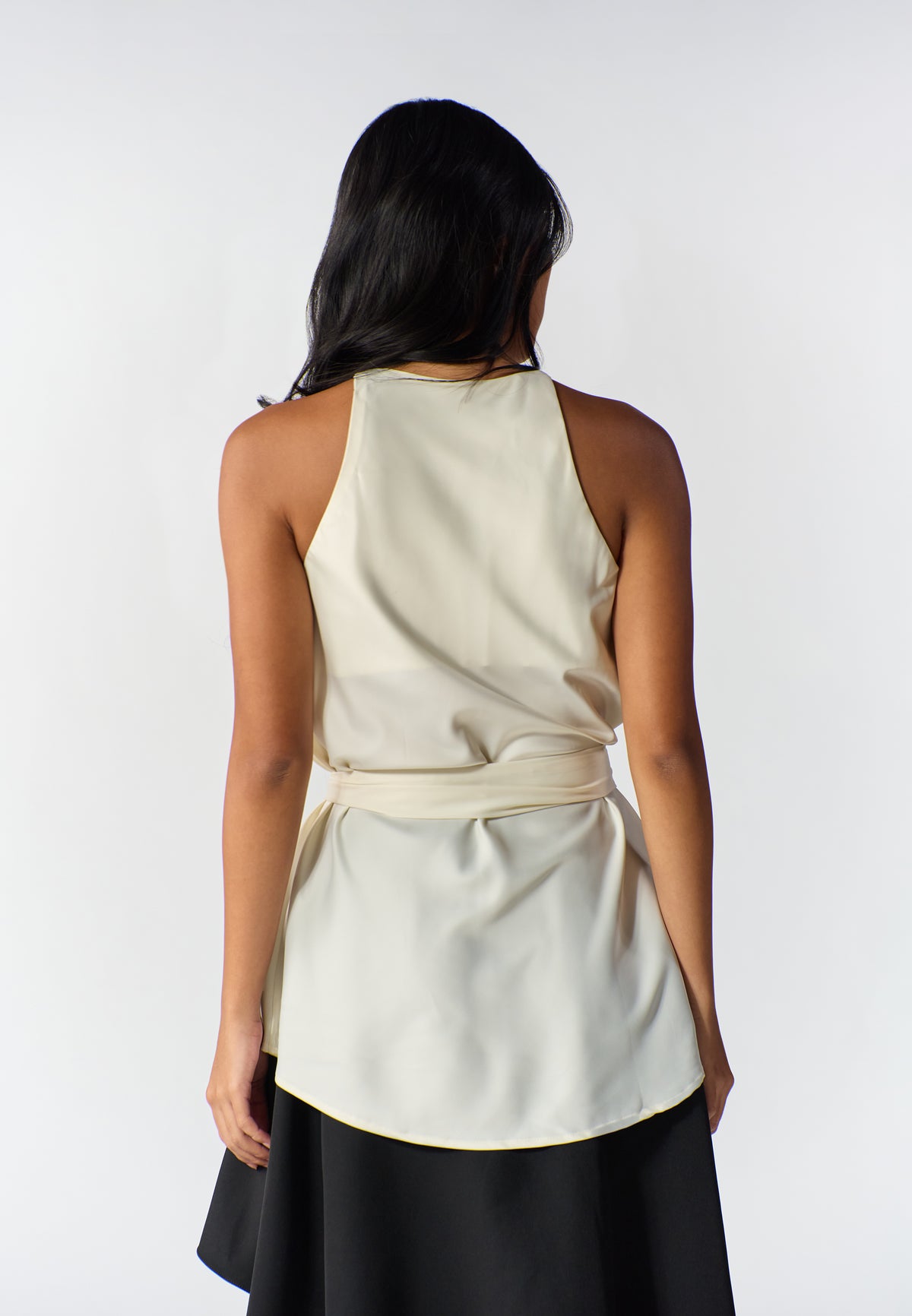 RAF Rodeo Sleeveless Top W/ Sash Belt (Cream)