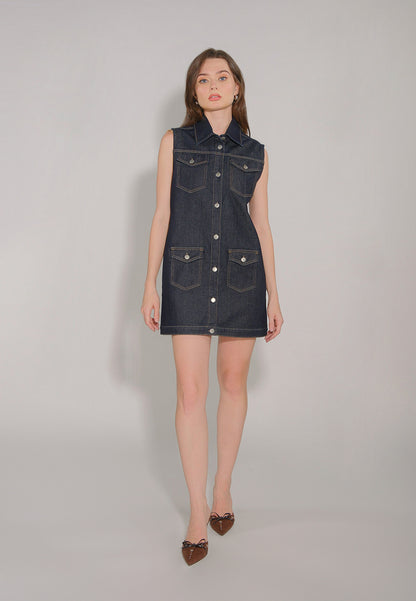 RAF Derek Sleeveless Dress (Dark Denim)