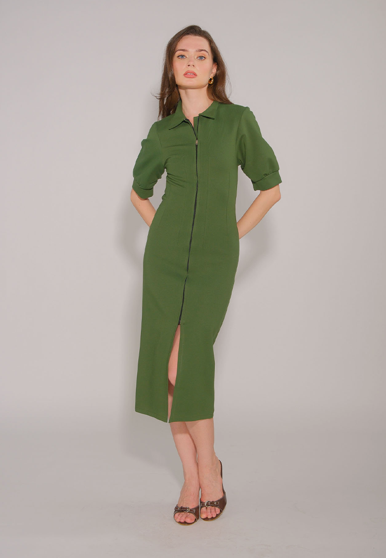 RAF Eoan Short Sleeve Dress (Green)