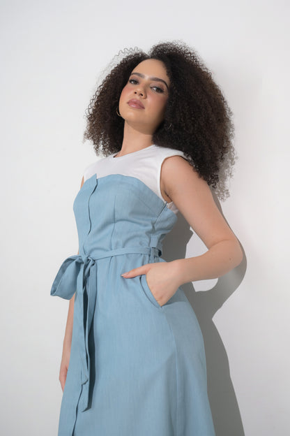 RAF Fargo Sleeveless Dress (Blue Dnm)