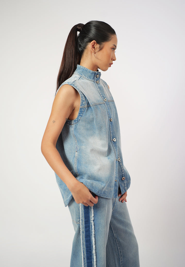 RAF Gizelle Sleeveless Vest Top (Denim)
