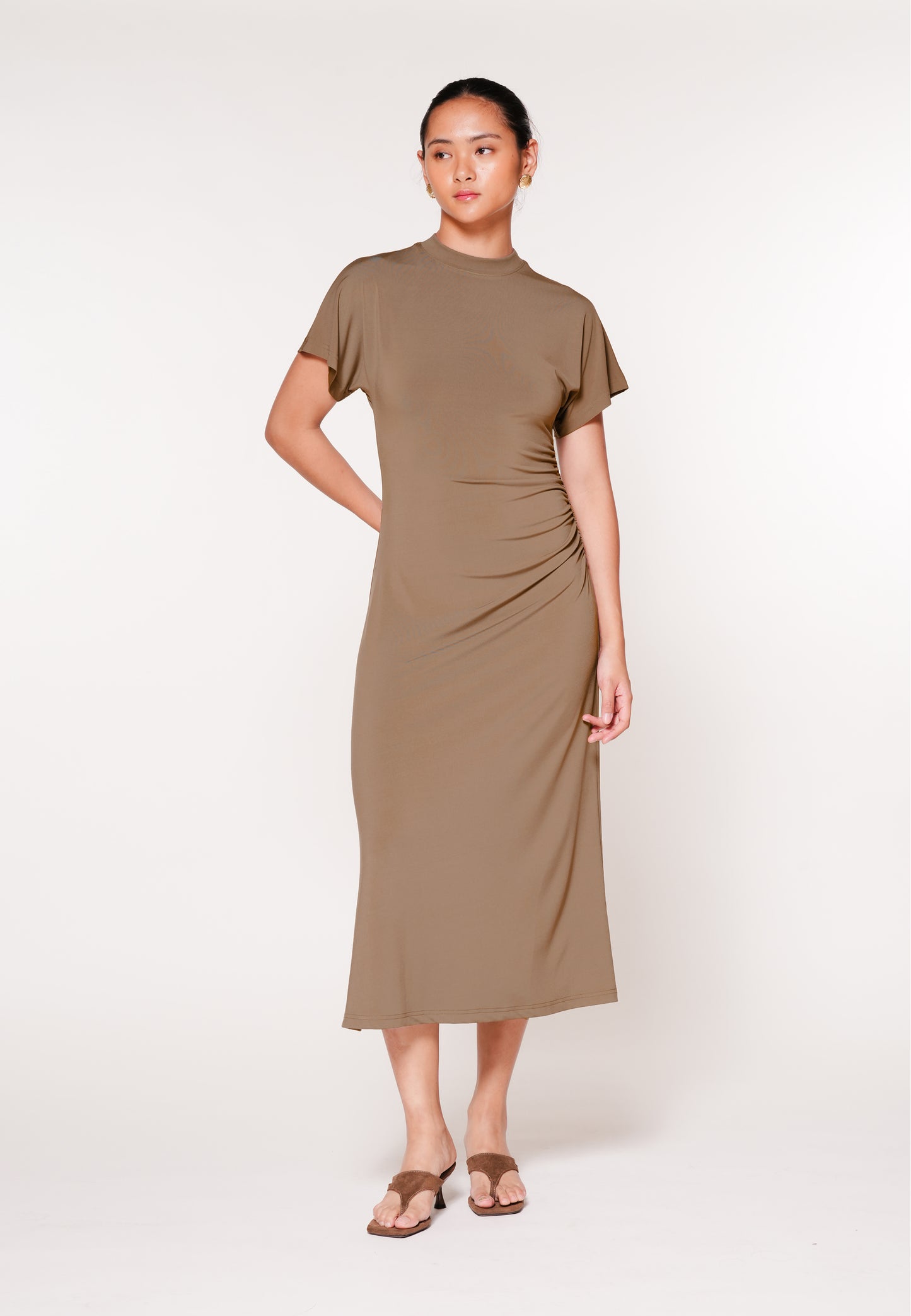 Raf Jaunt Short Sleeve Dress (Taupe)