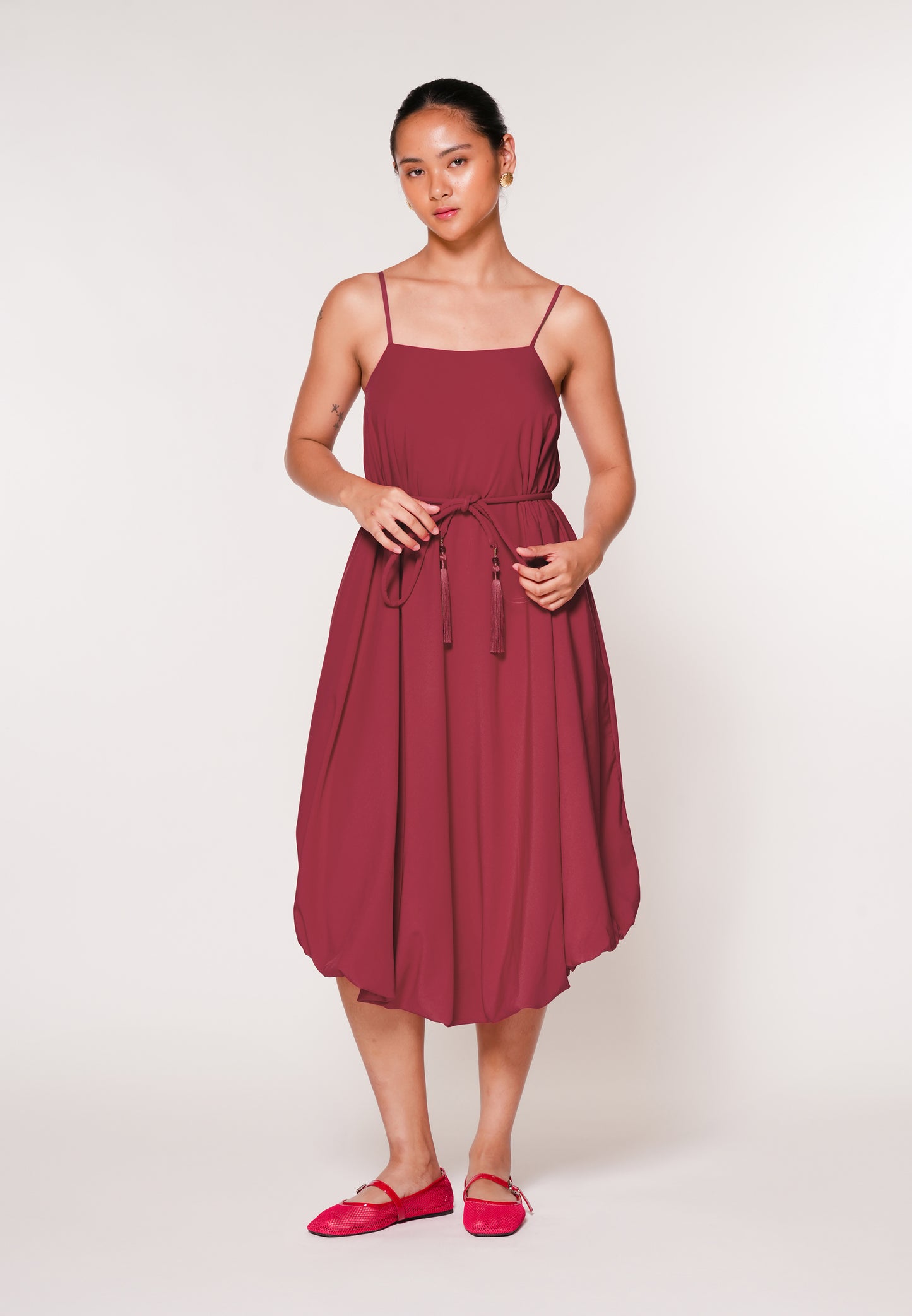 RAF Jockey Sleeveless Dress W/ Belt  (Red)