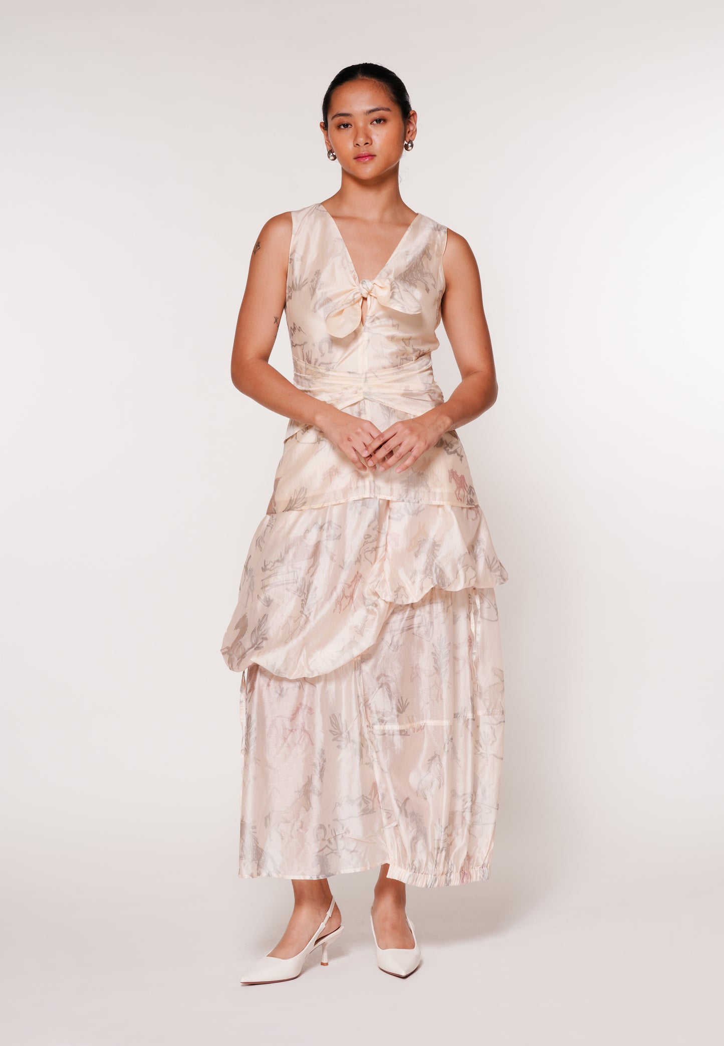 Raf Jubilant Sleeveless Top (Printed Beige)