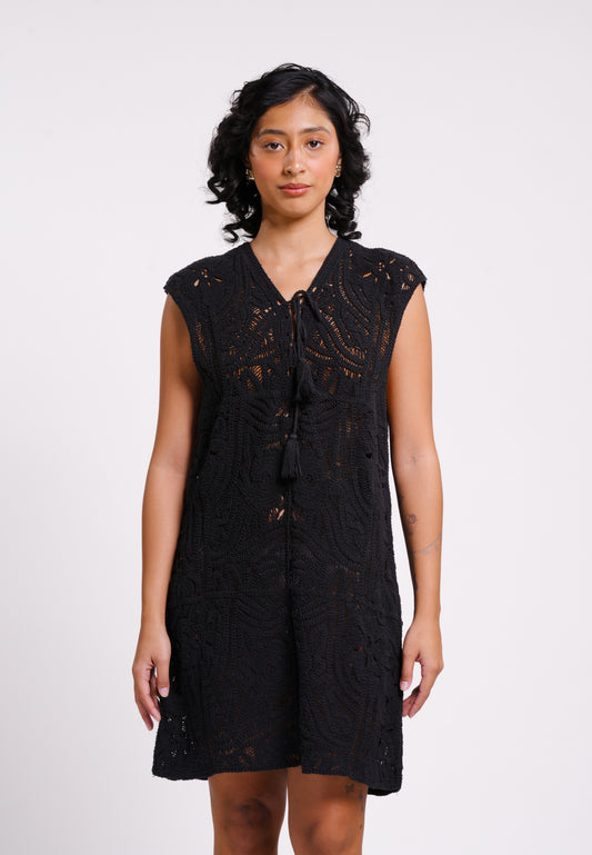 Raf Koa Sleeveless Dress  (Black)