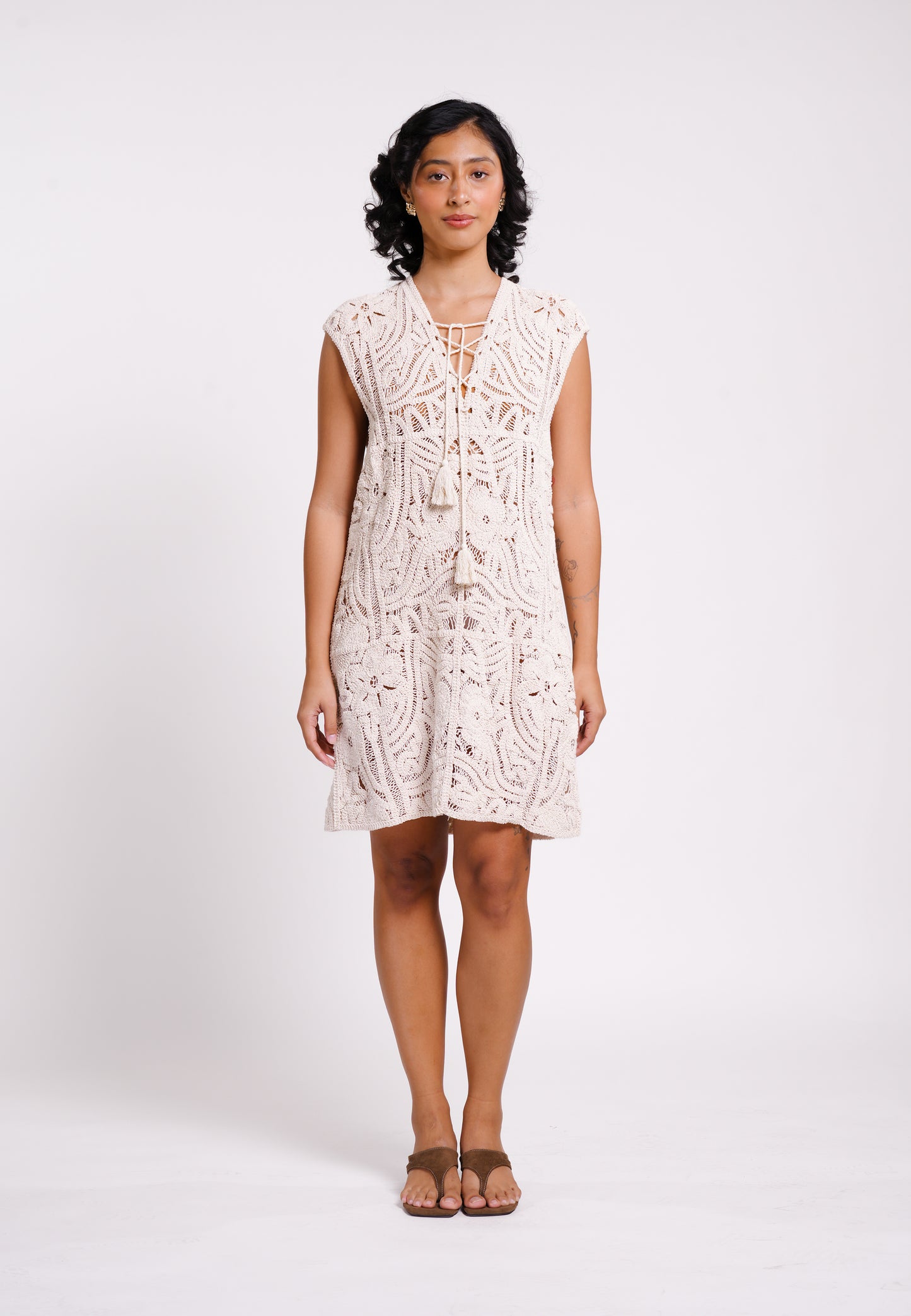 Raf Koa Sleeveless Dress  (Cream)