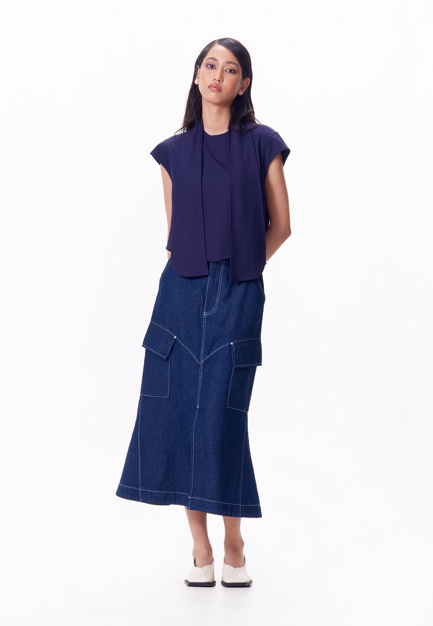 R.A.F. X nicolò  NP009 Sleeveless Top (Navy)