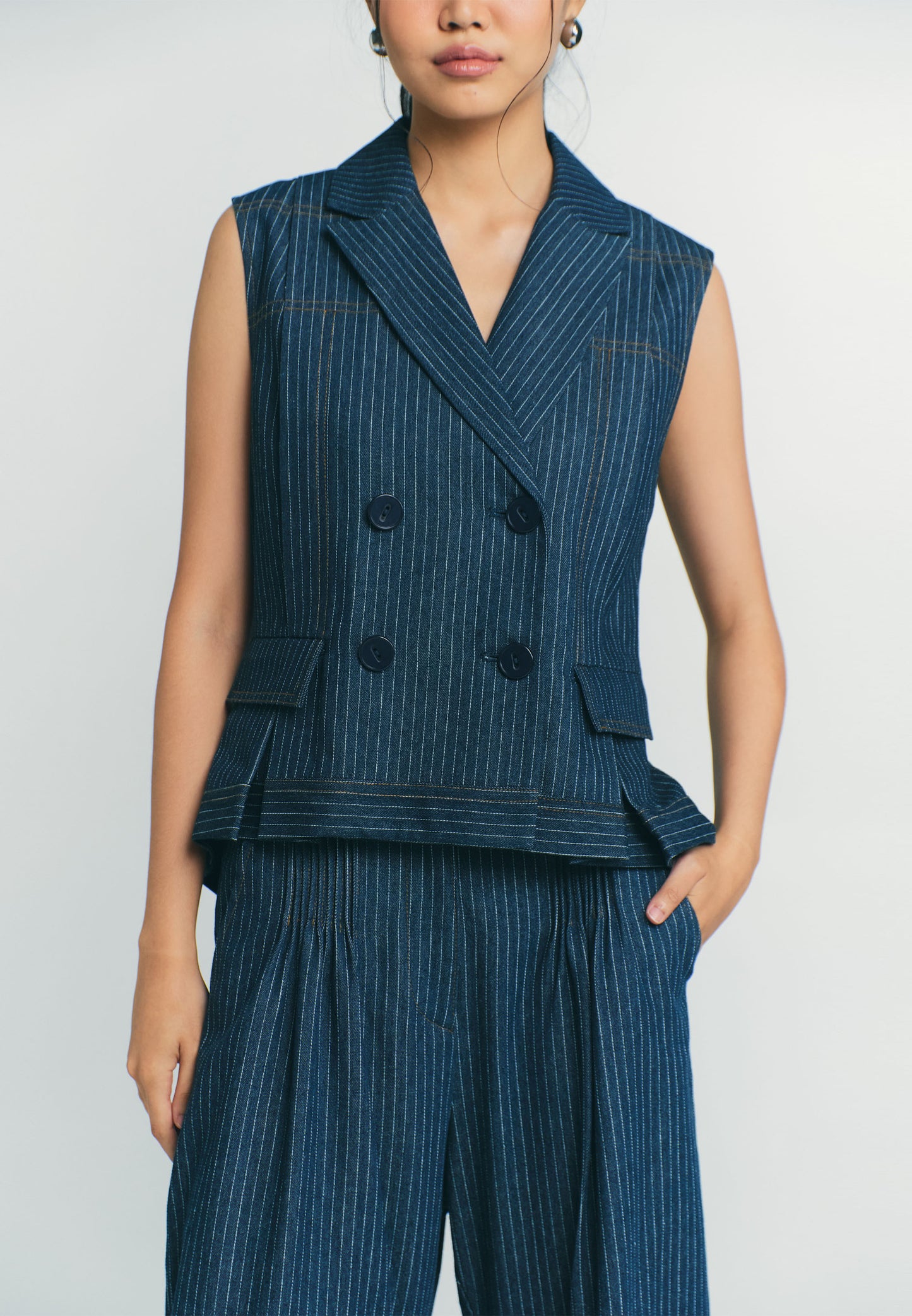 RAF Pike Sleeveless Vest (Denim)