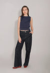 RAF Darren Wrap Sleeveless Top (Navy)