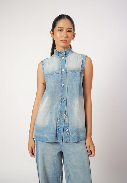 RAF Gizelle Sleeveless Vest Top (Denim)