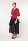 Raf Igara Quarter Sleeve Top (Burgundy)