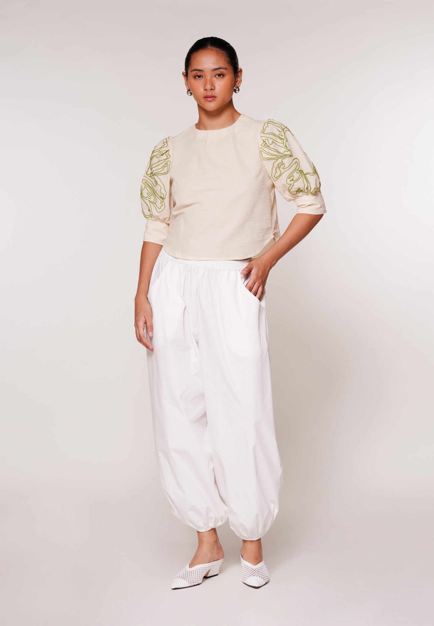 RAF Karma Quarter Sleeve Top (Cream)