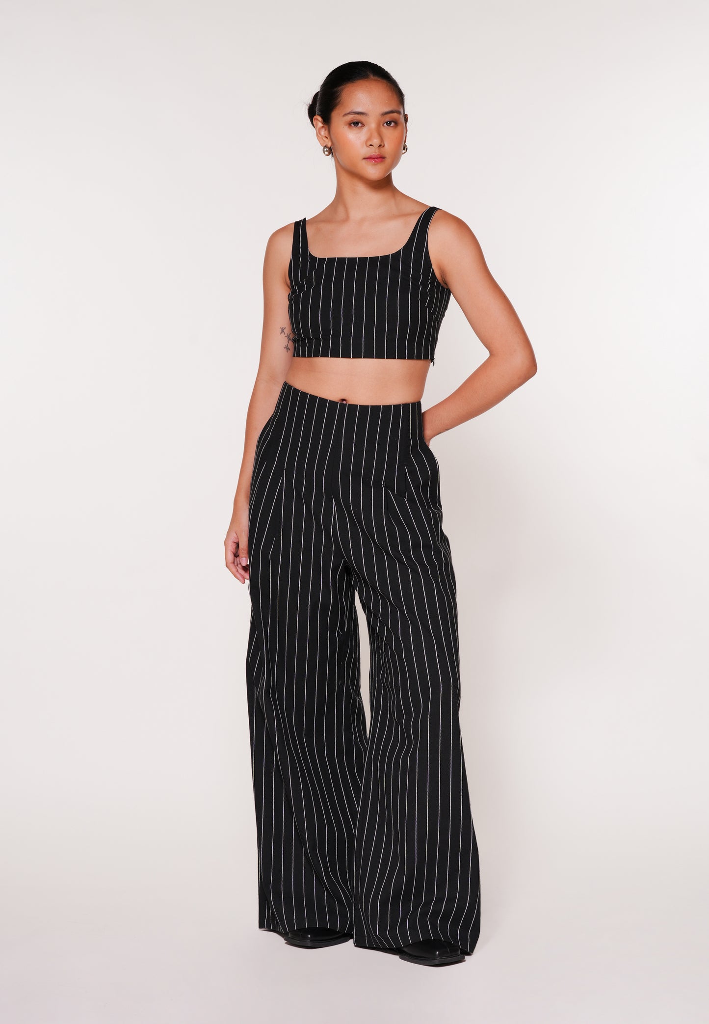 RAF Khan Sleeveless Top (Striped Black)