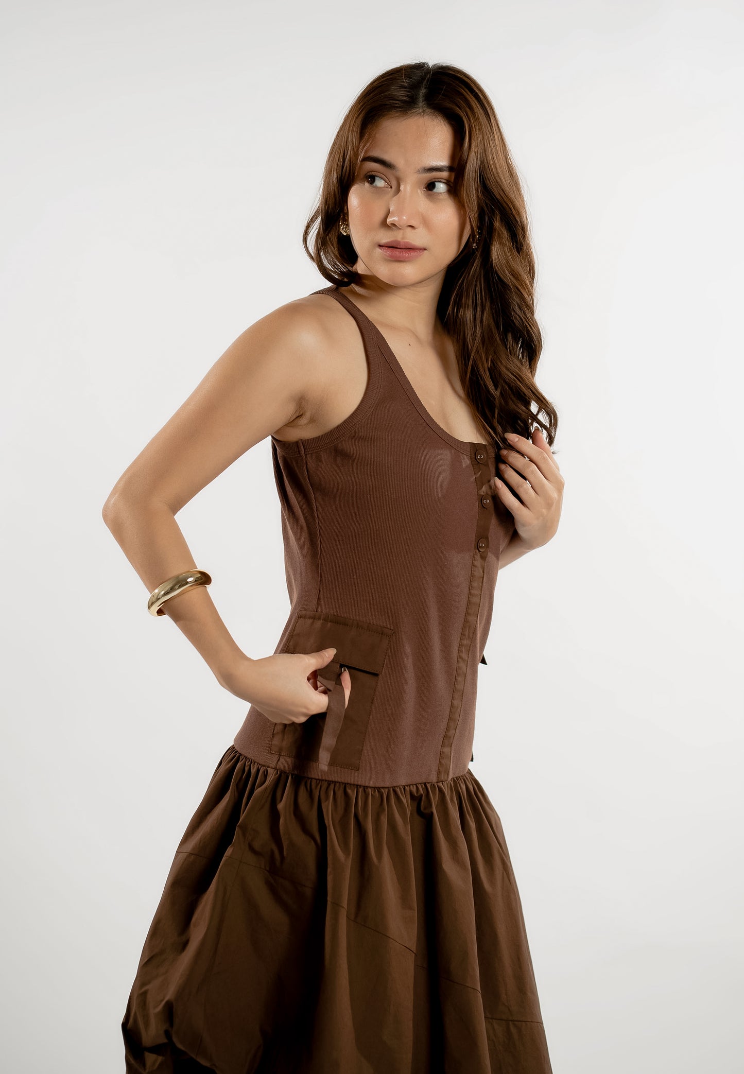RAF Lane Sleeveless Dress (Brown)