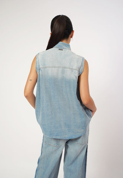 RAF Gizelle Sleeveless Vest Top (Denim)