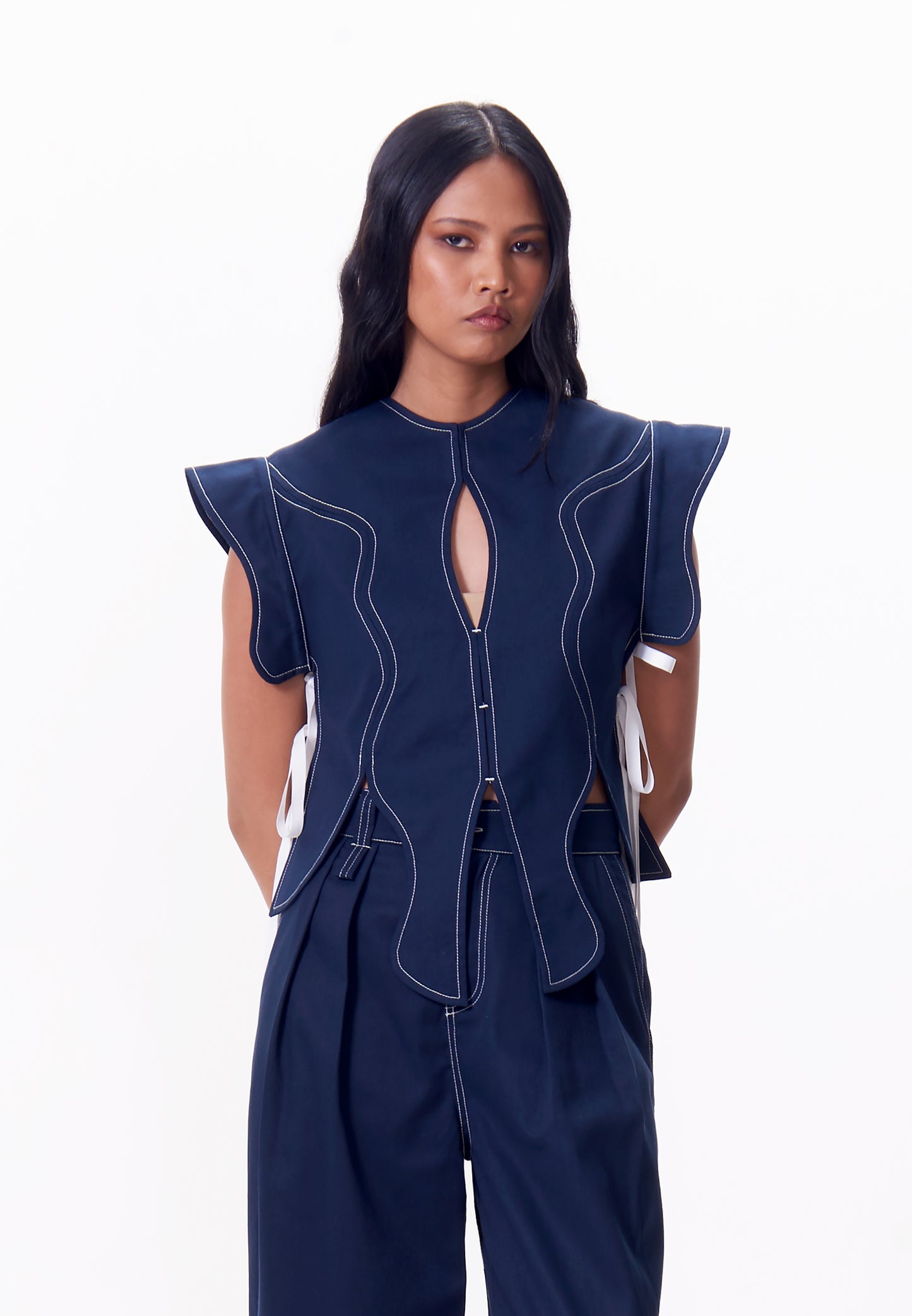 R.A.F. x nicolò NP005 Sleeveless Top (Navy)