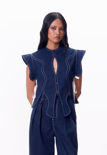 R.A.F. x nicolò NP005 Sleeveless Top (Navy)