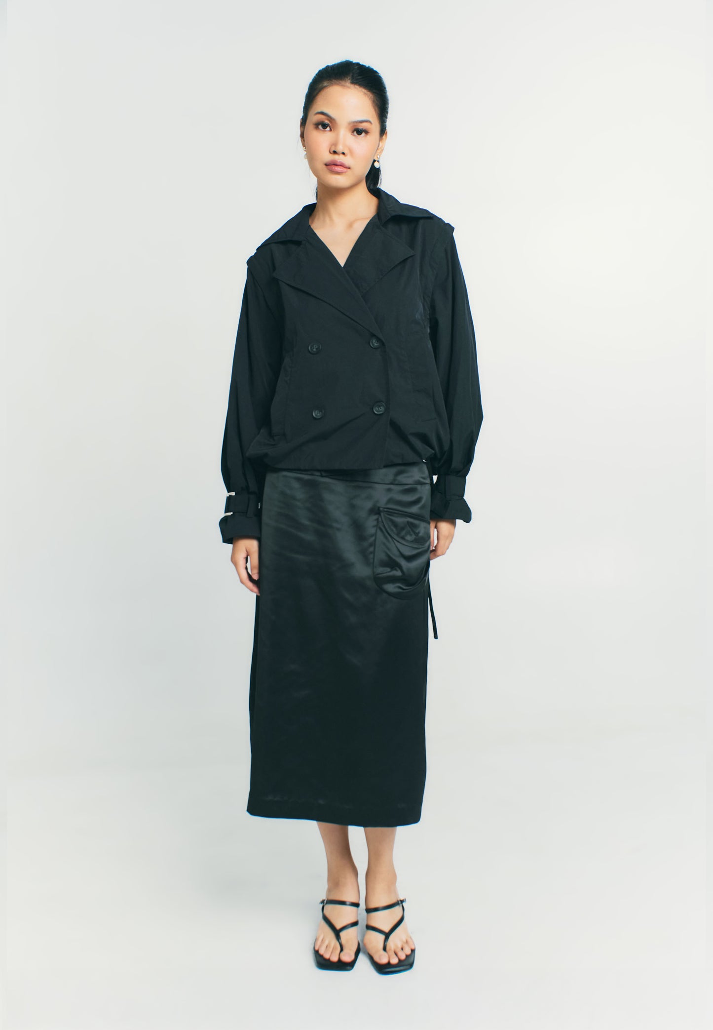 RAF Quiver Long Sleeve Jacket 2 Way  (Black)