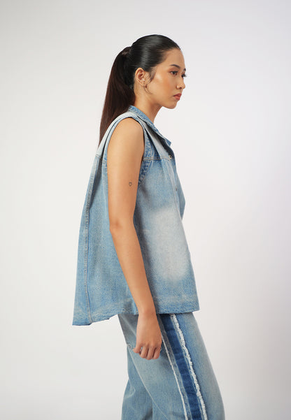 RAF Gizelle Sleeveless Vest Top (Denim)