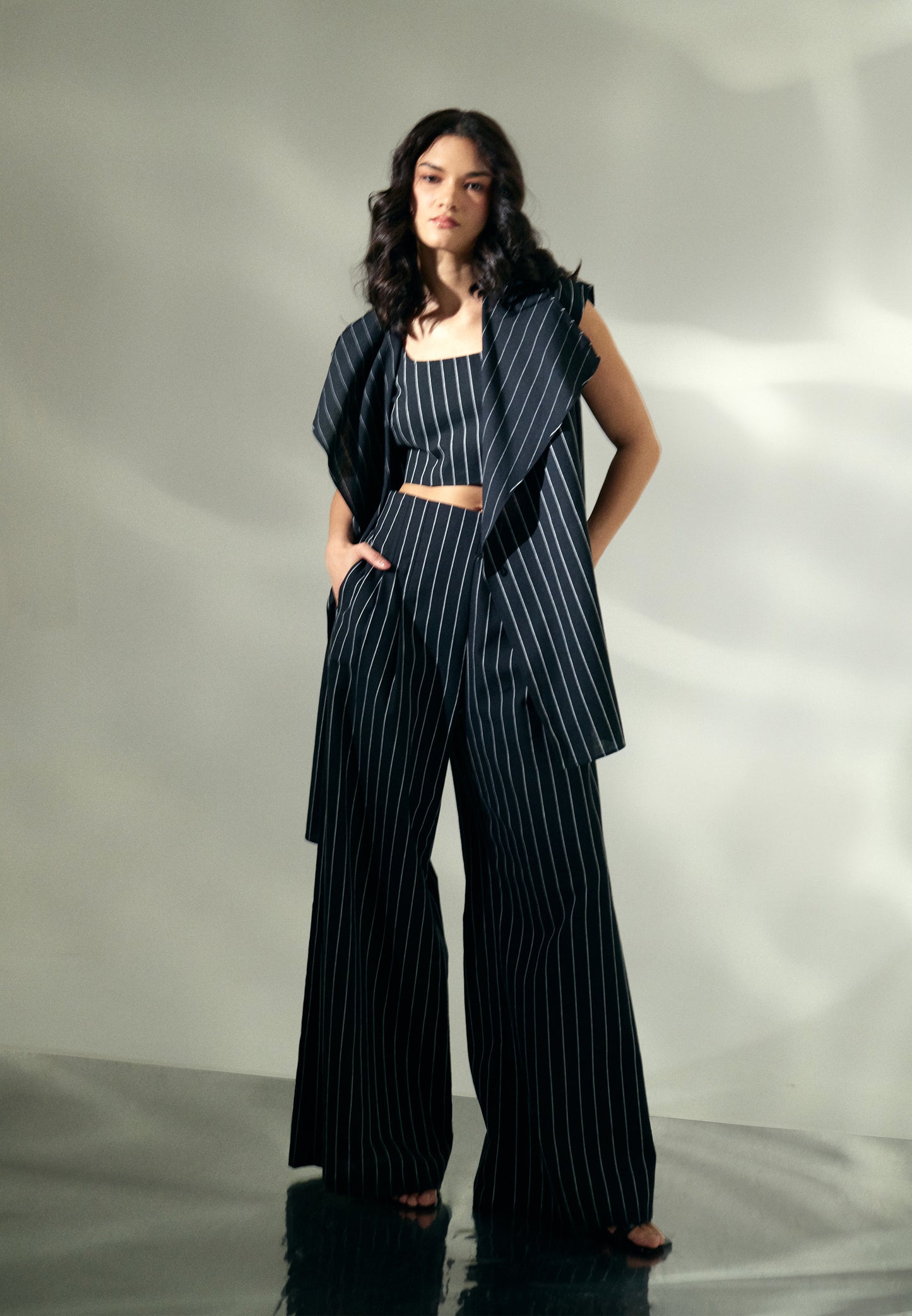 Raf Kite Sleeveless Top (Striped Black)