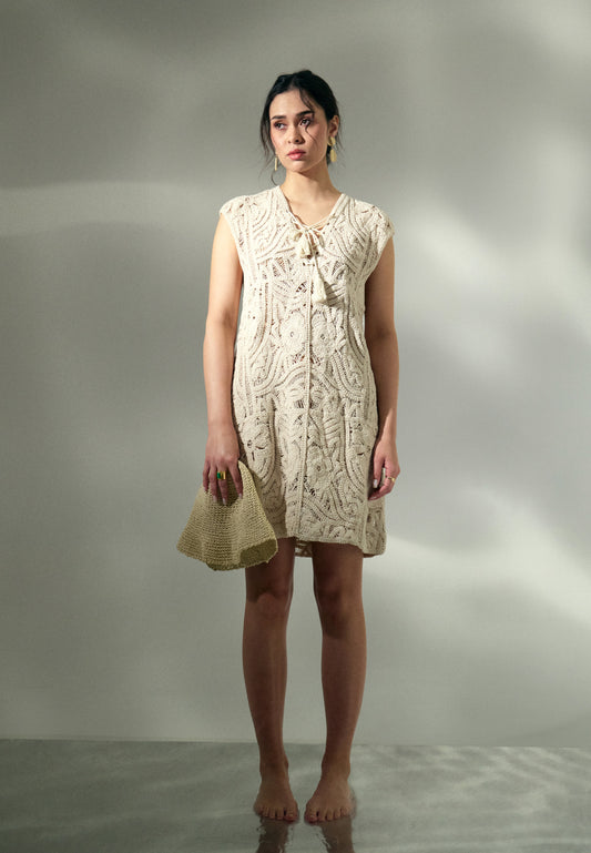 Raf Koa Sleeveless Dress  (Cream)