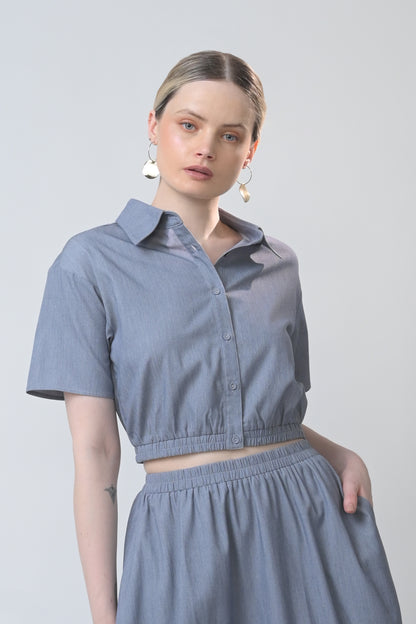 RAF Boheme Short Sleeve Top (Plain Blue)