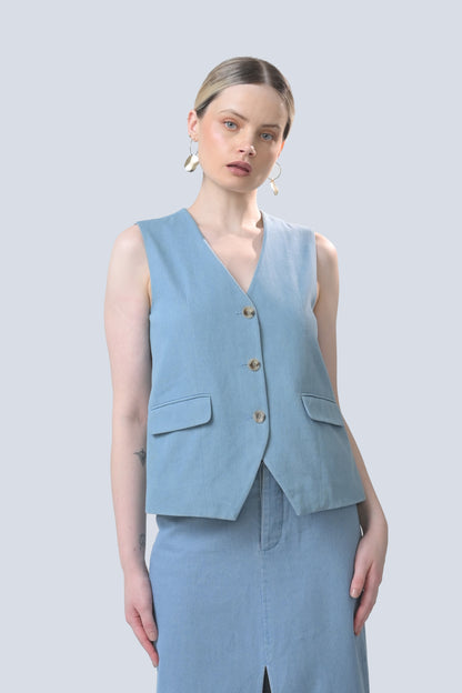 RAF Briar Sleeveless Vest Top (Denim)