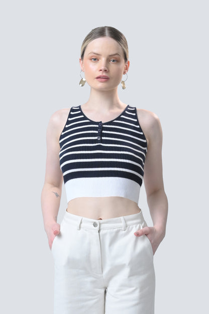 RAF Bronx Sleeveless Top (Navy/White)