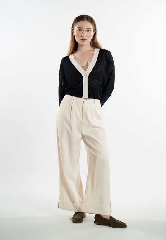 RAF Lyre Long Sleeve Cardigan  (Navy/White)