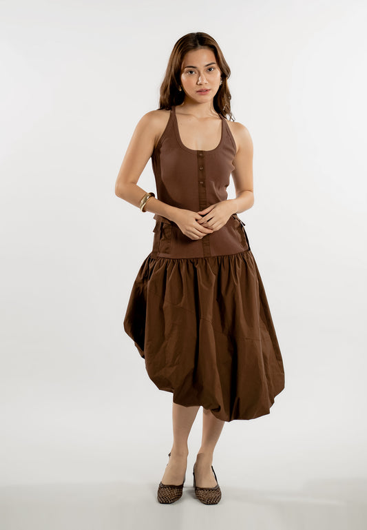 RAF Lane Sleeveless Dress  (Brown)