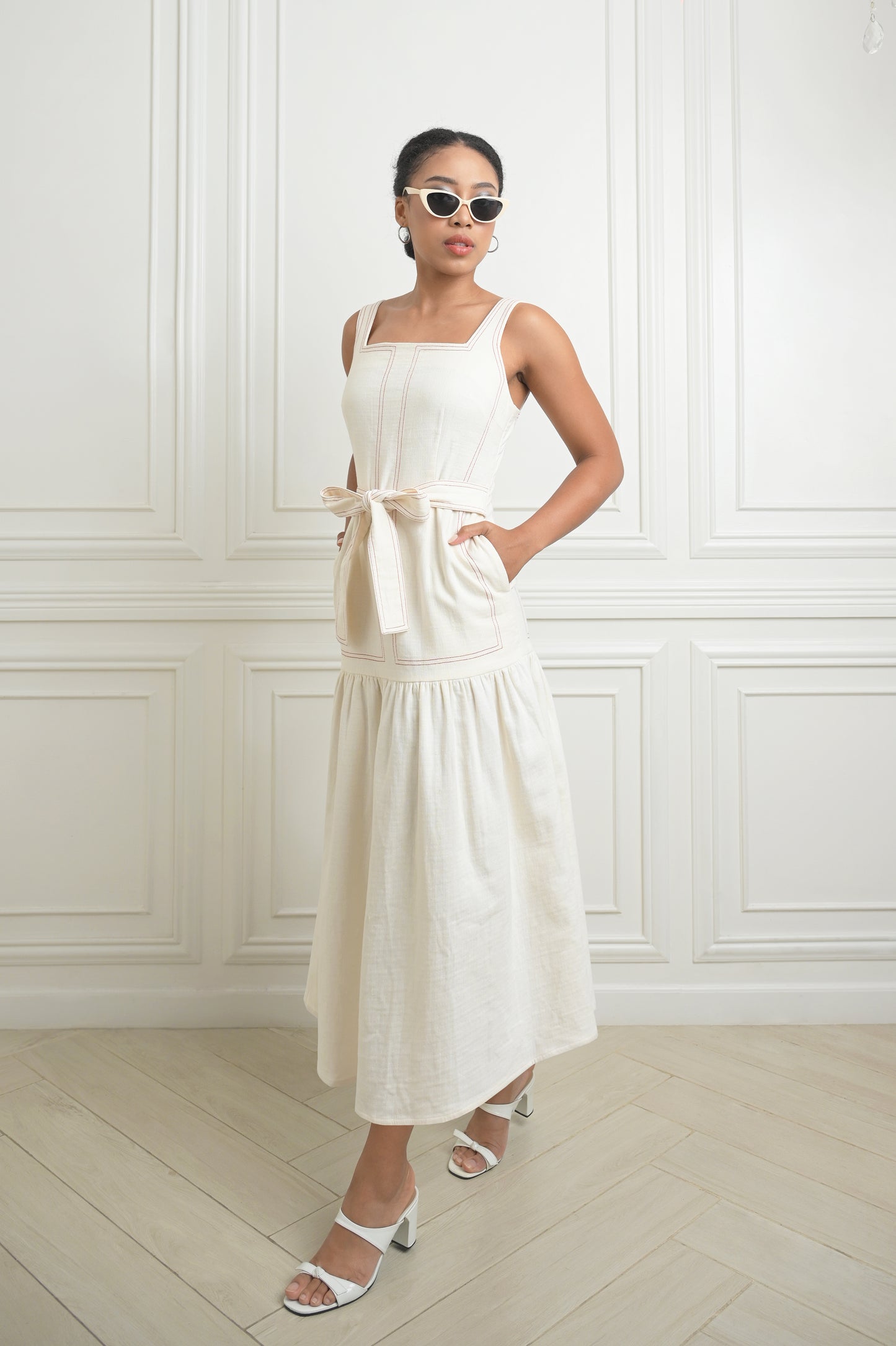 RAF Ivory Sleeveless Dress (Offwhite)