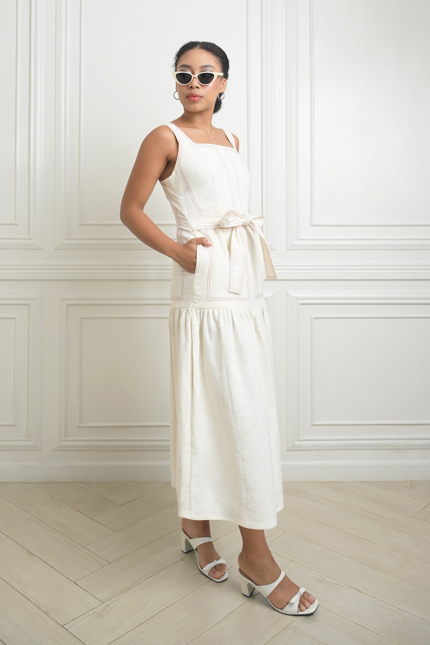 RAF Ivory Sleeveless Dress (Offwhite)