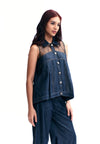RAF Twitch Sleeveless Top (Dark Denim)