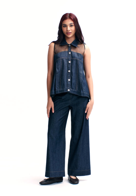 RAF Twitch Sleeveless Top (Dark Denim)
