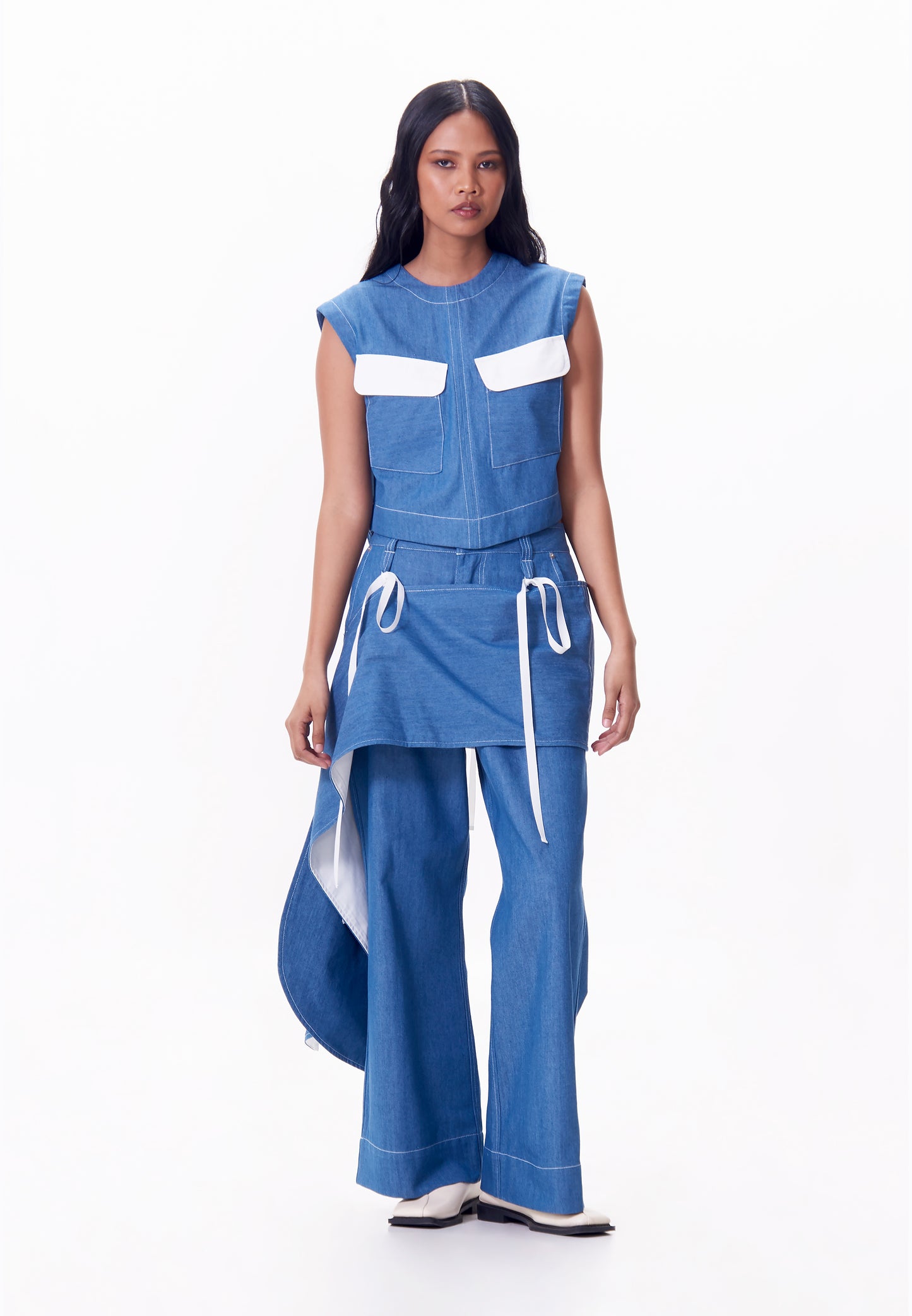 R.A.F. X nicolò  NP001 Sleeveless Top (Lt.Blue)